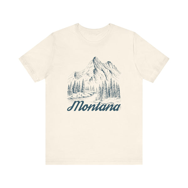 Montana Graphic Tee - Mountain Illustration Montana T Shirt