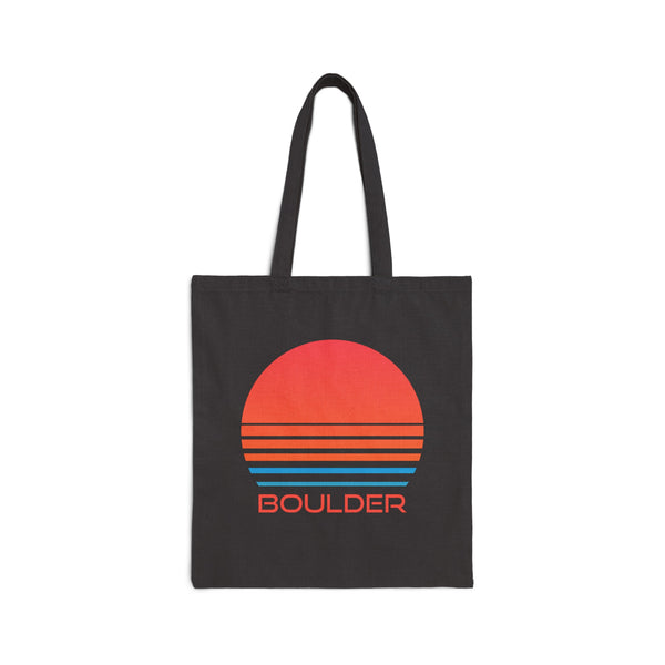 Boulder, Colorado Retro 80s Cotton Canvas Boulder Tote Bag
