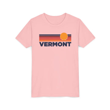 Buy pink Vermont Youth T-Shirt — Retro Sun Tee
