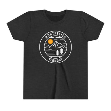 Montpelier, Vermont Youth Shirt - Retro Mountain Montpelier Kid's T-Shirt