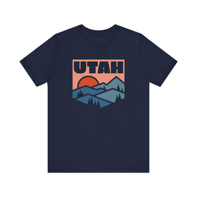Buy navy Utah T Shirt - Retro Graphic Utah Tee