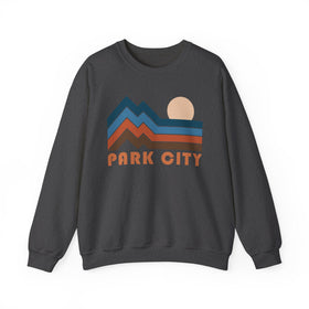Buy dark-heather Park City, Utah Sweatshirt Retro Mountains, Park City Unisex Graphic Crewneck