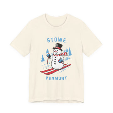 Stowe, Vermont T Shirt - Ski Snowman Graphic Tee - 0
