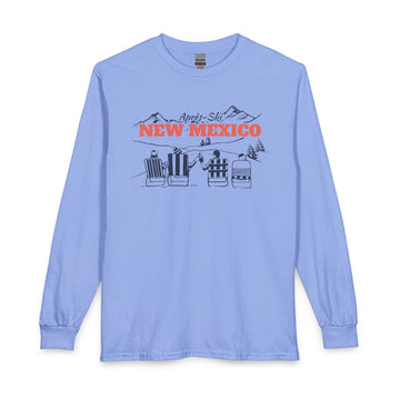 Buy carolina-blue New Mexico Après-ski Long Sleeve Shirt - Mountain Retro Skiing