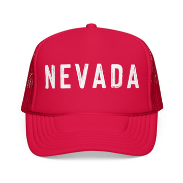 Buy red Nevada Trucker Hat - Nevada Cap - Block Letter
