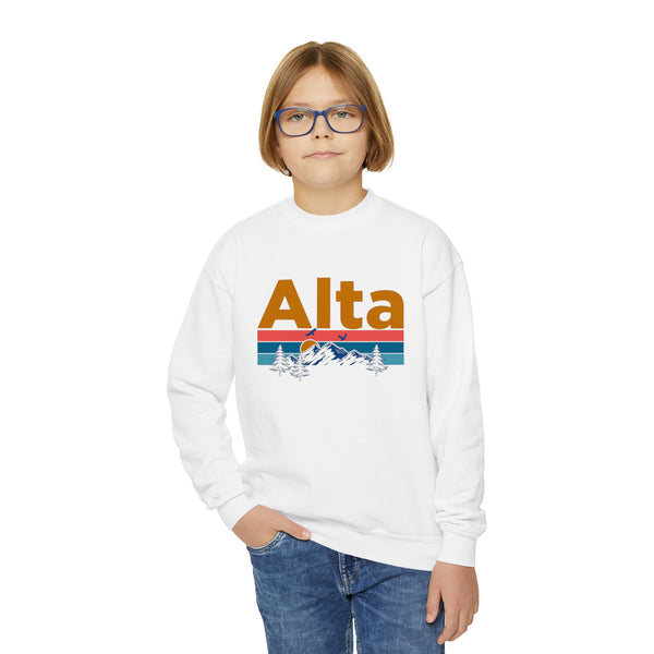 Alta, Utah Youth Sweatshirt - Unisex Kid's Alta Crewneck Sweatshirt
