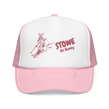 Buy light-pink-white Stowe, Vermont Ski Bunny Foam Trucker Hat