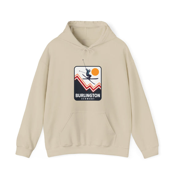 Burlington, Vermont Hoodie - Unisex Snow Ski Jump Burlington Hoodie Sweatshirt