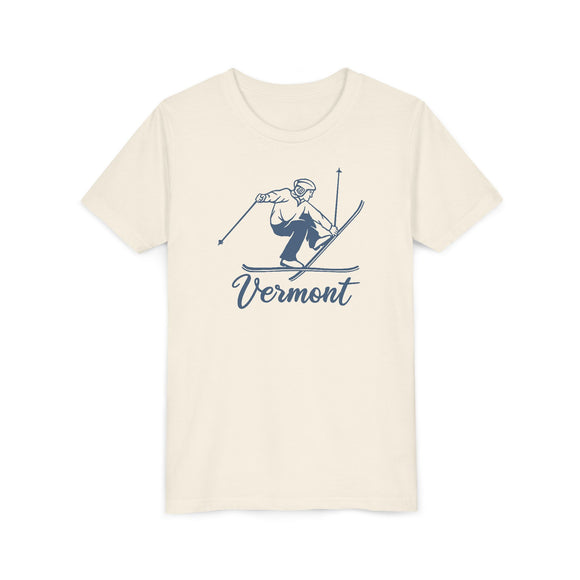Vermont Youth Vintage Snow Ski Graphic Tee - Kids T Shirt