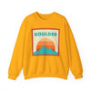 Retro Boulder, Colorado Sweatshirt, Mountain Sun Design, Unisex Crewneck, Gift for Outdoorsy Friends, Vintage Boulder, Colorado Jumper