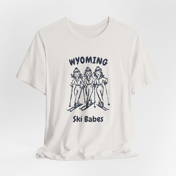 Wyoming Ski Babes T‑Shirt — Retro Skiing Graphic Tee