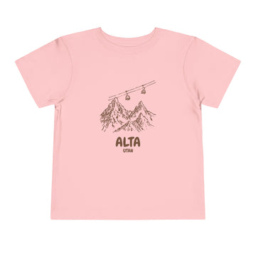 Buy pink Alta, Utah Toddler T-Shirt — Vintage Gondola Ski Mountain Tee