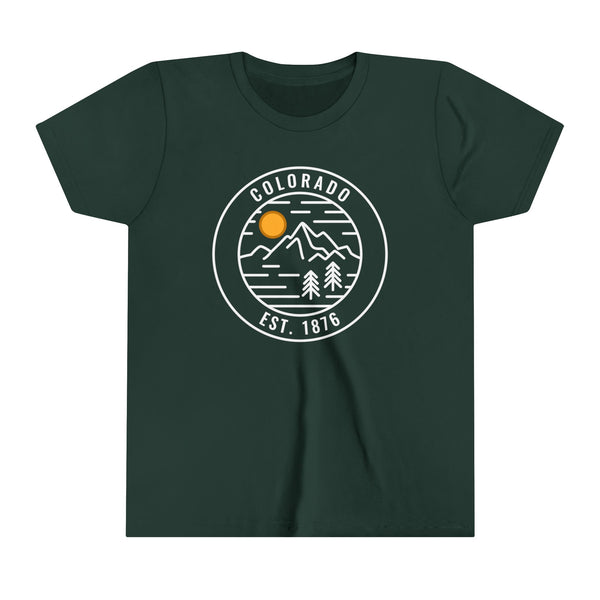 Colorado Youth Shirt - Retro Mountain Colorado Kid's T-Shirt