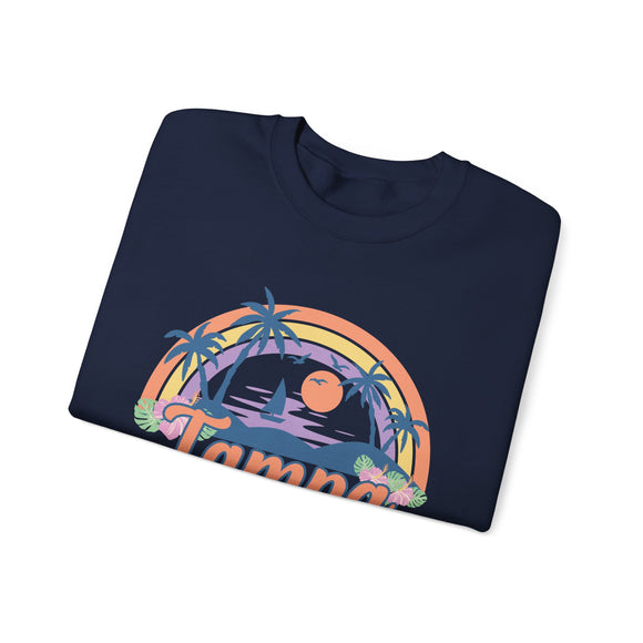 Tampa, Florida Sweatshirt - Unisex Retro Beach Crewneck Tampa Sweatshirt