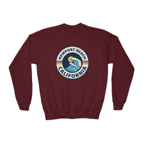 Newport Beach, California Youth Sweatshirt - Unisex Kid's Newport Beach Crewneck Sweatshirt