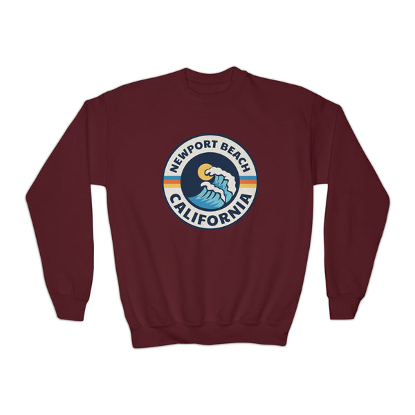 Newport Beach, California Youth Sweatshirt - Unisex Kid's Newport Beach Crewneck Sweatshirt