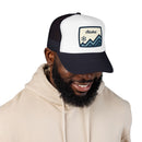 Alaska Retro Mountain Foam Trucker Hat — Vintage Snowflake-13