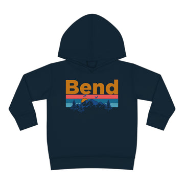 Buy navy Bend Toddler Hoodie - Retro Mountain Sun Unisex Bend Toddler Sweatshirt