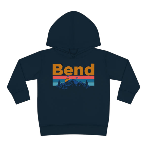 Bend Toddler Hoodie - Retro Mountain Sun Unisex Bend Toddler Sweatshirt