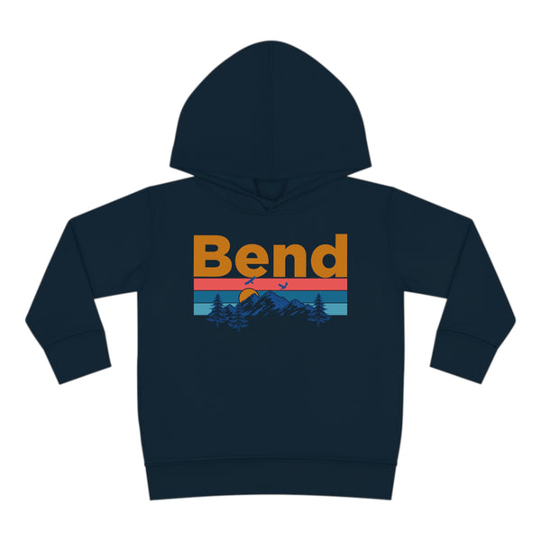 Bend Toddler Hoodie - Retro Mountain Sun Unisex Bend Toddler Sweatshirt