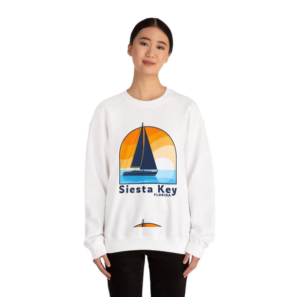 Siesta Key, Florida Sweatshirt - Sailboat Siesta Key Crewneck Sweatshirt