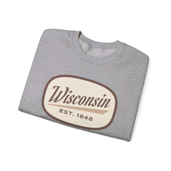 Wisconsin Sweatshirt - Unisex Retro Wisconsin Crewneck Sweatshirt