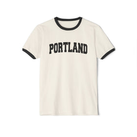 Portland, Oregon Cotton Ringer Graphic Tee - Unisex Portland T Shirt, Vintage Style Tee, Men's/Women's Tee - 0