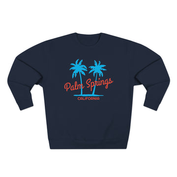 Buy navy Premium Palm Springs, California Sweatshirt - Retro Unisex Sweatshirt