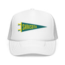 Sarasota, Florida Pennant Trucker Hat — Retro Flag Foam Cap-5