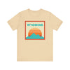 Retro Wyoming T-Shirt, Mountain Sun Tee, Unisex Graphic Shirt, Vintage Wyoming Top, Outdoor Adventure Clothing