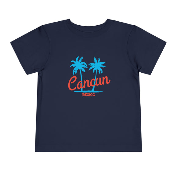Cancun, Mexico Toddler T-Shirt - Retro Palm Tree Toddler Cancun Shirt
