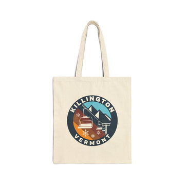 Killington, Vermont Cotton Canvas Tote Bag Ski Lift - 15" x 16"
