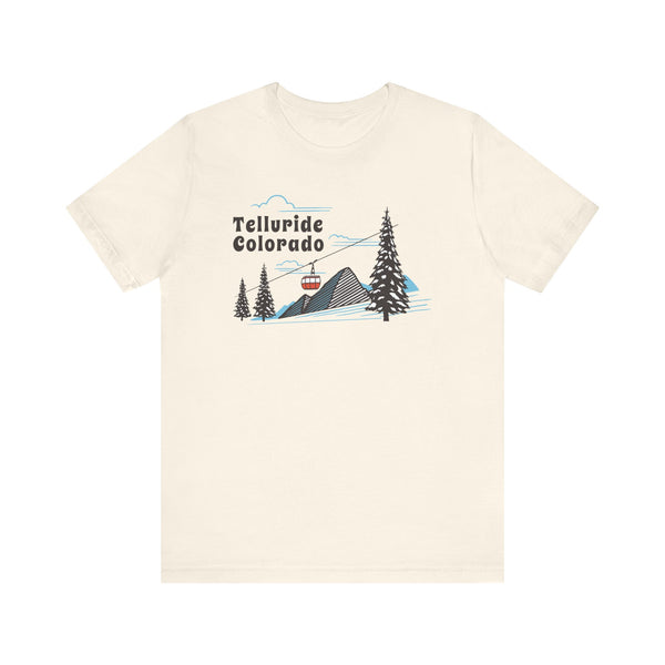 Telluride, Colorado T-Shirt - Retro Ski Mountain Gondola Unisex Telluride Shirt