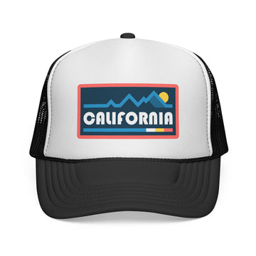 California Retro Mountains Trucker Hat - Vintage Style California Cap - 0