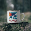 Maui, Hawaii Camp Mug - Retro Enamel Campfire Maui Mug