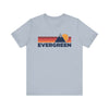 Retro Evergreen, Colorado T-shirt, Mountain Tee, Vintage Evergreen Unisex Jersey Shirt, Outdoor Hiking Apparel
