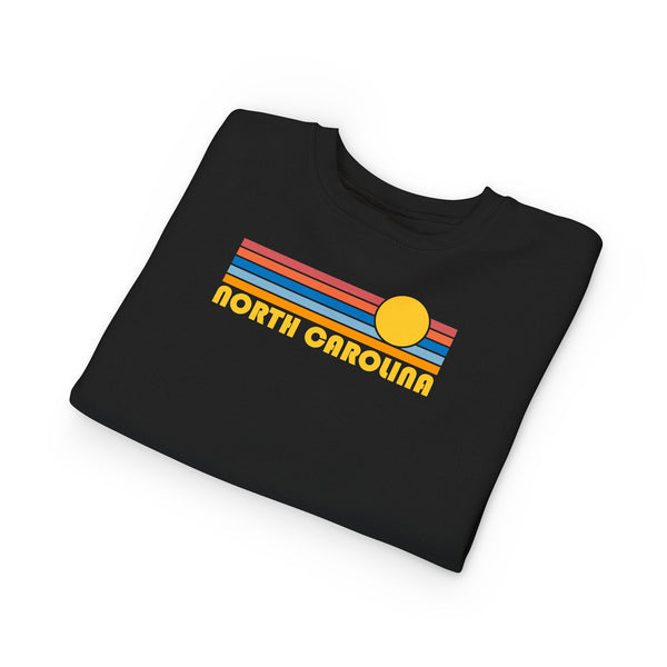 North Carolina Toddler Sweatshirt - Retro Sun North Carolina Toddler Crewneck Sweatshirt