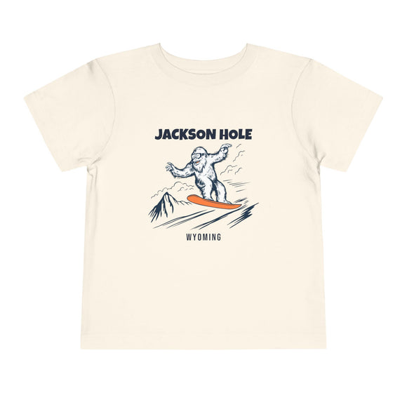 Jackson Hole, Wyoming Yeti Snowboard Toddler Tee