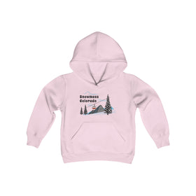 Retro Snowmass, Colorado Youth Hoodie - Mountain Snowmass, Colorado Kids Sweatshirt, Cute Snowmass, Colorado Children's Pullover