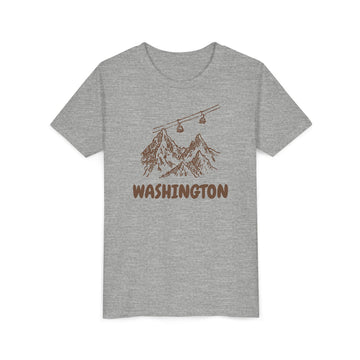 Buy athletic-heather Washington Youth T-Shirt — Vintage Gondola Ski Mountain Tee