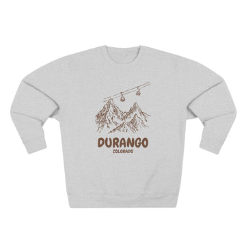 Buy heather-grey Premium Durango, Colorado Gondola Ski Mountain Sweatshirt