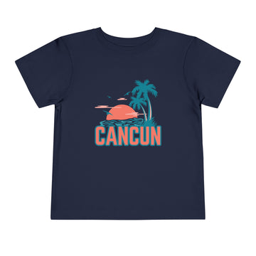 Buy navy Cancun, Mexico Toddler T-Shirt - Retro Palm Tree Toddler Cancun Shirt