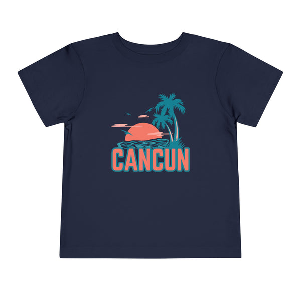 Cancun, Mexico Toddler T-Shirt - Retro Palm Tree Toddler Cancun Shirt