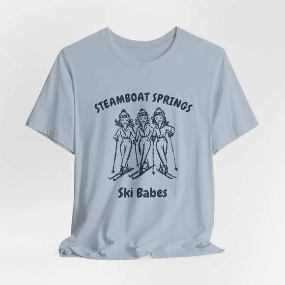 Steamboat Springs, Colorado Ski Babes T‑Shirt — Retro Skiing Graphic Tee