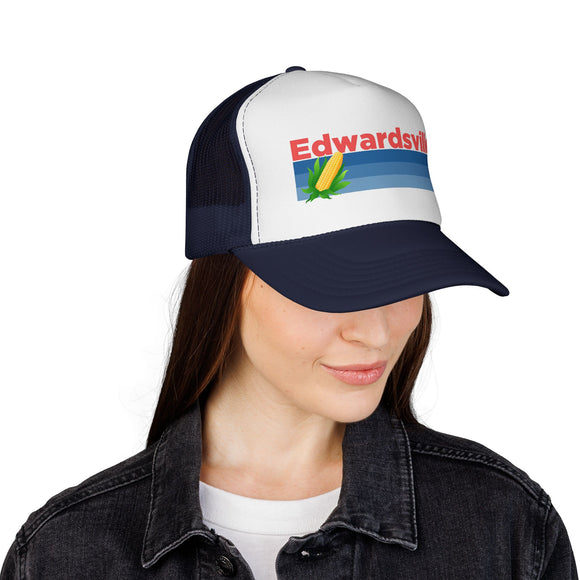 Edwardsville, Illinois Retro Corn and Farm Trucker Hat