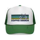 Copper Harbor, Michigan Retro Bike Trucker Hat - Vintage Style Copper Harbor Cap-2