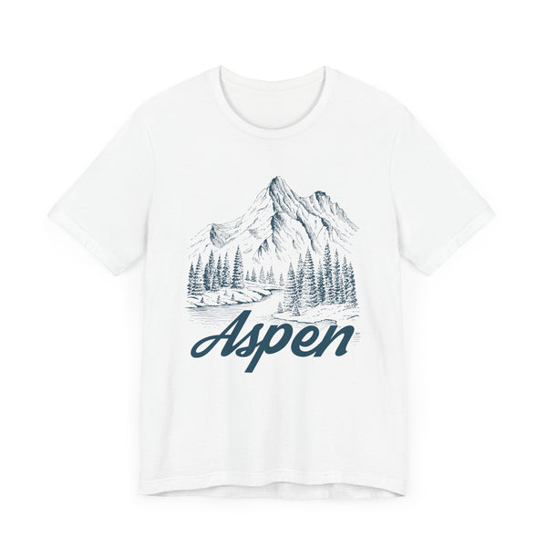 Aspen, Colorado Graphic Tee - Mountain Illustration Aspen T Shirt