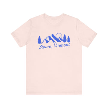 Buy soft-pink Stowe, Vermont T-Shirt - Retro Mountain Unisex Stowe Shirt