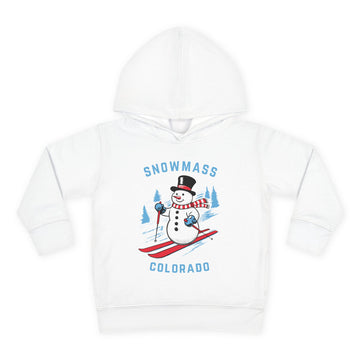 Snowmass, Colorado Toddler Hoodie - Unisex Snowmass Skiing Snowman Sweatshirt