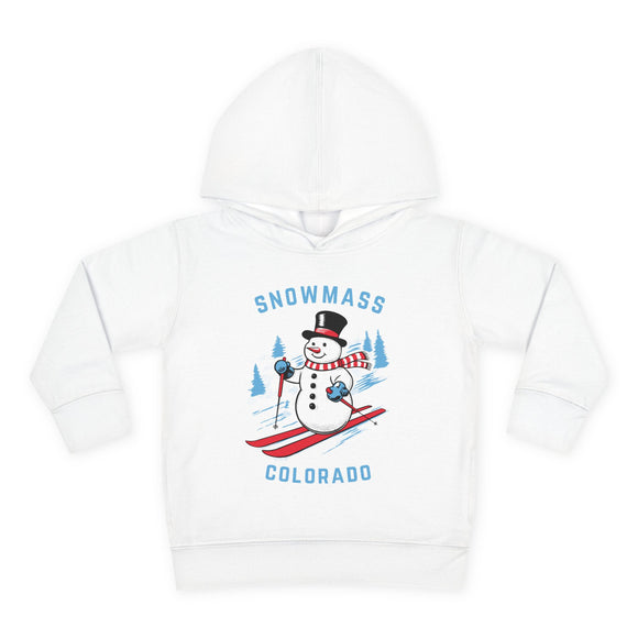 Snowmass, Colorado Toddler Hoodie - Unisex Snowmass Skiing Snowman Sweatshirt